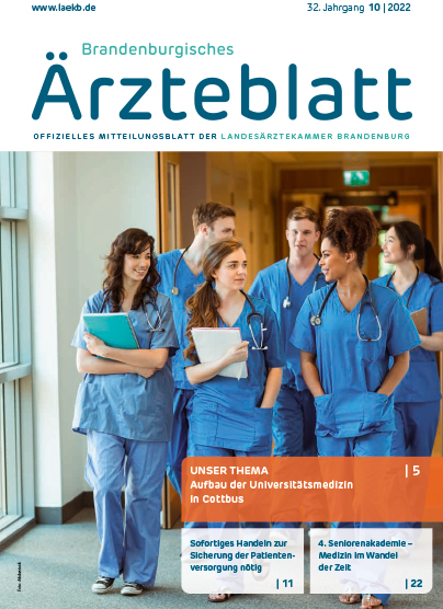 Brandenburger Ärzteblatt Cover Oktober 2022 | Foto: ©Landesärztekammer Brandenburg