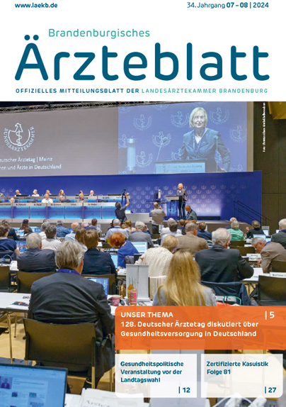 Brandenburger Ärzteblatt Cover Julia/August 2024 | Foto: ©Landesärztekammer Brandenburg