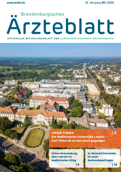 Brandenburger Ärzteblatt Cover September 2024 | Foto: ©Landesärztekammer Brandenburg