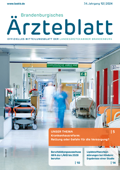 Brandenburger Ärzteblatt Cover Dezember 2024 | Foto: ©Landesärztekammer Brandenburg